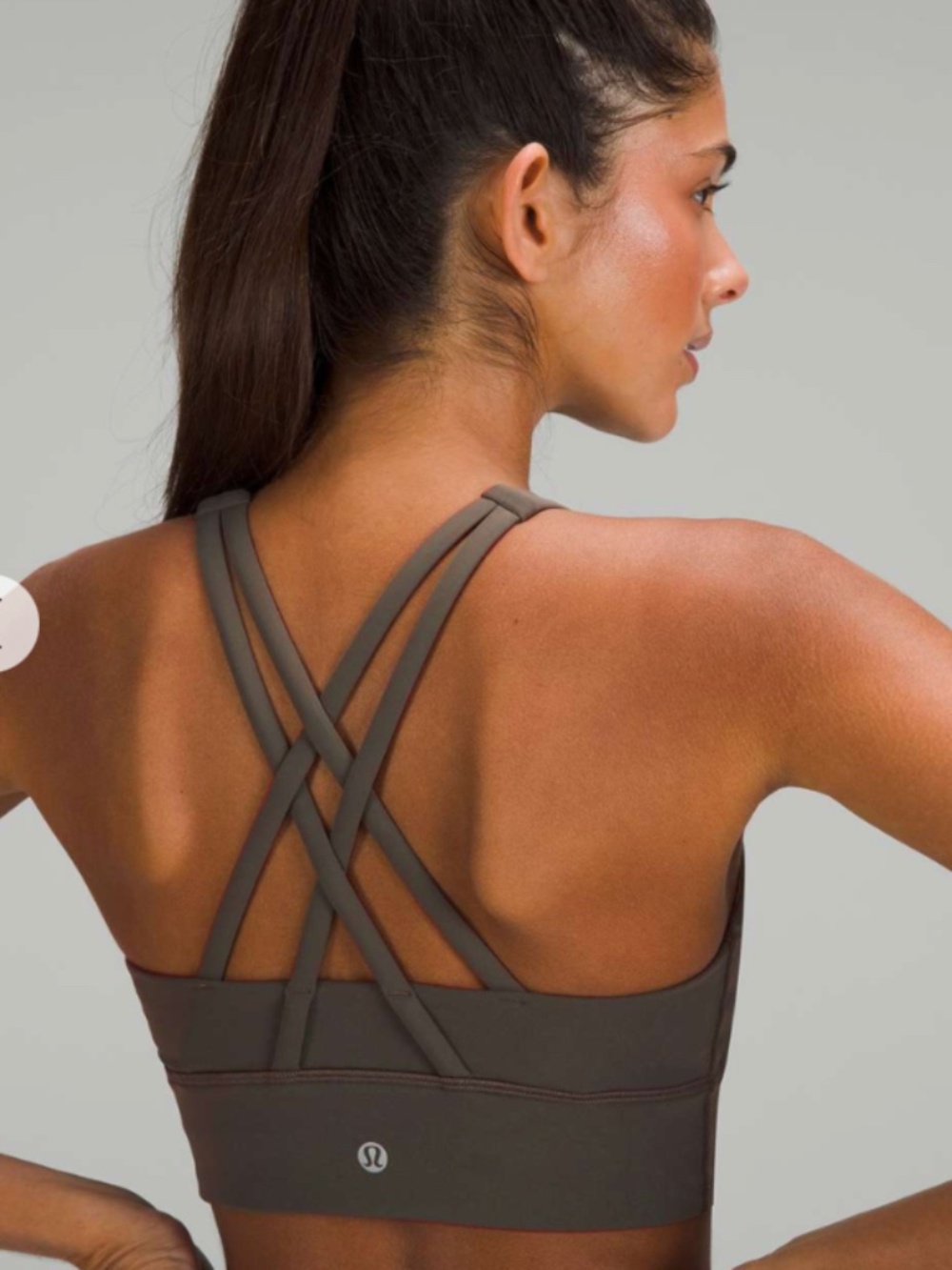 Lululemon Energy High-Neck Longline Tough Bra Army Green B-D cup
